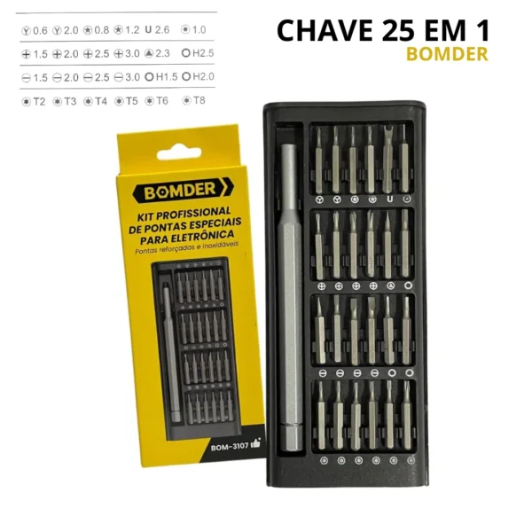 Kit de ferramentas de jogo de chave magnética de precisão de 24 peças + caneta de liga de alumínio com caixa organizadora preta - Image 5