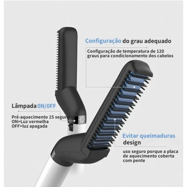 Chapinha prancha Modelador E Alisador De Cabelo E Barba Masculino - Image 5