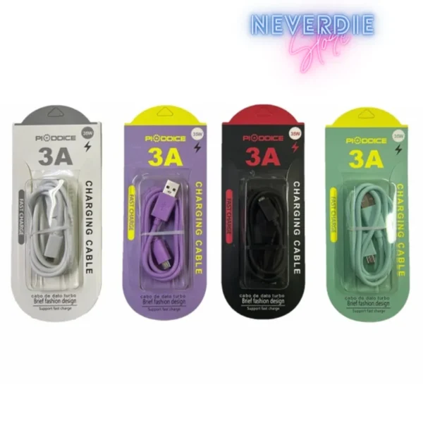 4 Cabos USB Carregamento Turbo para Celular/Smartphone/Tablet Saída V8 3.1A