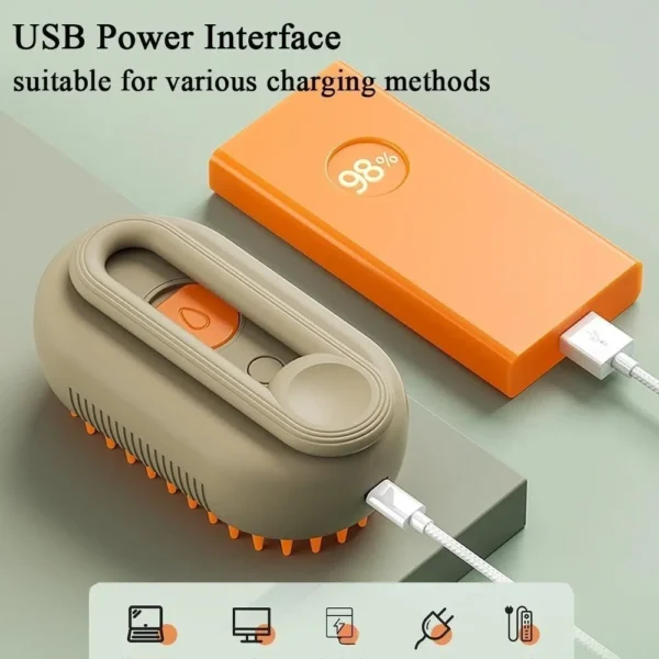 Escova Elétricas A Vapor Para Gatos e Cães 3 Em 1 - Image 3
