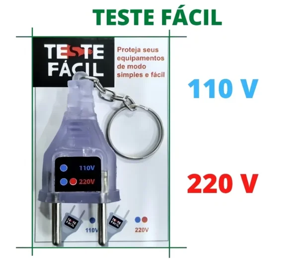 Teste Chaveiro Identificador De Tomada Voltagem 110/220v