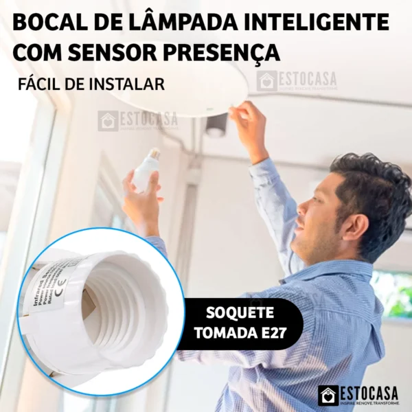 Sensor de Presença de Soquete E27 P/Fotocélula Ampla - Image 2