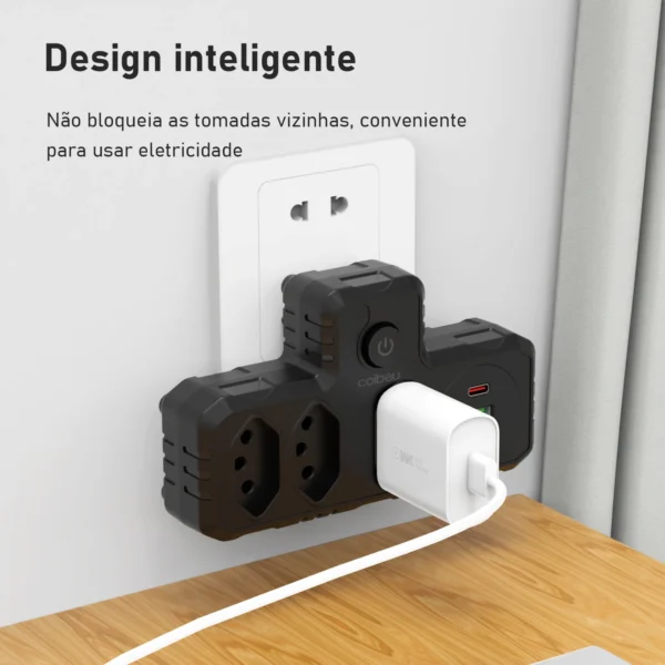 Tomada,porta USB e extensão inteligente. - Image 4