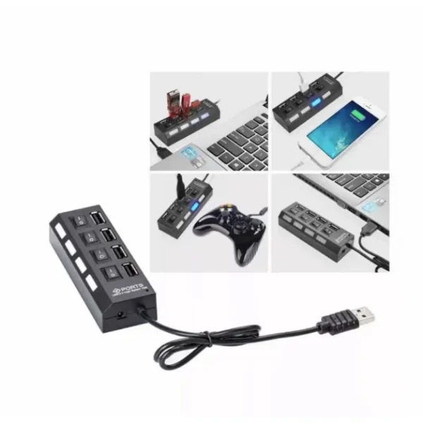 Hub USB com 4/7 Entradas USB 2.0 de Alta Velocidade com Botão Liga e Desliga - Image 5