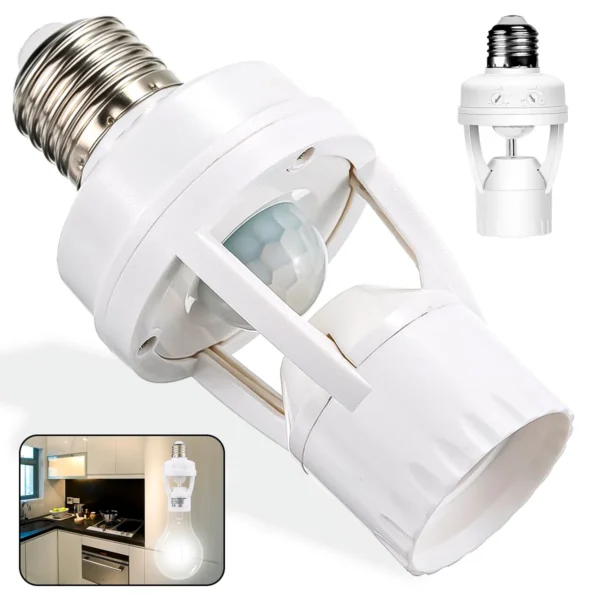 Sensor de Presença de Soquete E27 P/Fotocélula Ampla