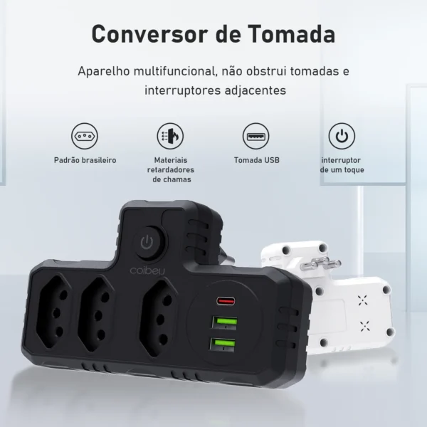 Tomada,porta USB e extensão inteligente. - Image 3