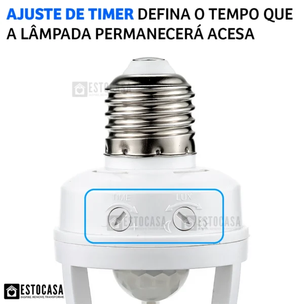 Sensor de Presença de Soquete E27 P/Fotocélula Ampla - Image 6