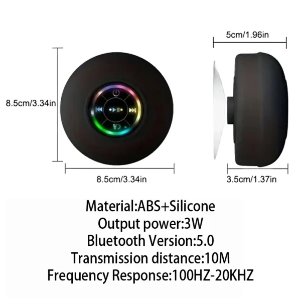 alto-falante Portátil sem fio bluetooth alto-falante led IPX4 à prova de água. - Image 6