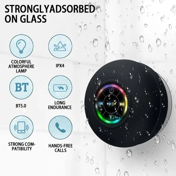 alto-falante Portátil sem fio bluetooth alto-falante led IPX4 à prova de água. - Image 2