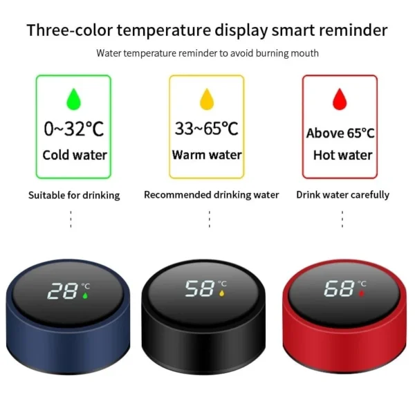 Garrafa Térmica Com Led 500ML Inox Agua Café Display Digital - Image 4
